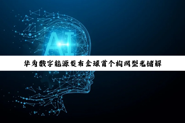 华为数字能源发布全球首个构网型光储解决方案